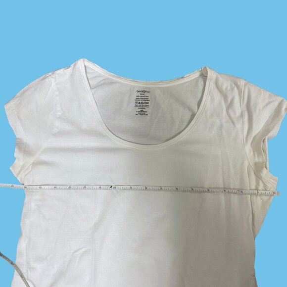 Classic White Scoop Neck Tee – George Women’s Size M  100% Cotton Everyday Basic - Picture 4 of 6